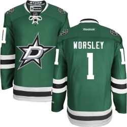 Gump Worsley Reebok Dallas Stars Authentic Green Home NHL Jersey