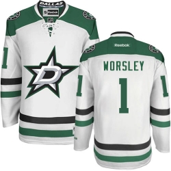 Gump Worsley Reebok Dallas Stars Authentic White Away NHL Jersey