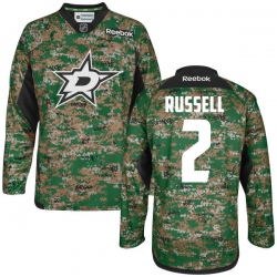 Kris Russell Reebok Dallas Stars Authentic Camo Digital Veteran's Day Practice Jersey