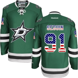 Tyler Seguin Reebok Dallas Stars Authentic Green USA Flag Fashion NHL Jersey