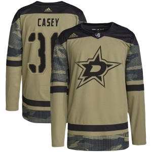 Jon Casey Men's Adidas Dallas Stars Authentic Camo Military Appreciation Practice Jersey