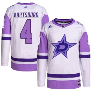 Craig Hartsburg Youth Adidas Dallas Stars Authentic White/Purple Hockey Fights Cancer Primegreen Jersey