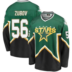Sergei Zubov Men's Fanatics Branded Dallas Stars Premier Green/Black Breakaway Kelly Heritage Jersey