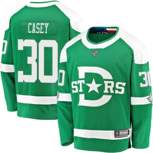 Jon Casey Men's Fanatics Branded Dallas Stars Breakaway Green 2020 Winter Classic Jersey