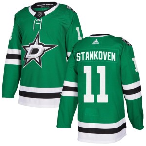 Logan Stankoven Youth Adidas Dallas Stars Authentic Green Home Jersey