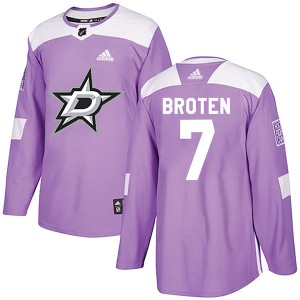Neal Broten Men's Adidas Dallas Stars Authentic Purple Fights Cancer Practice Jersey
