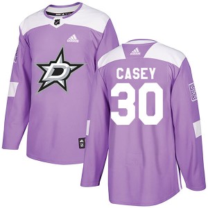 Jon Casey Men's Adidas Dallas Stars Authentic Purple Fights Cancer Practice Jersey