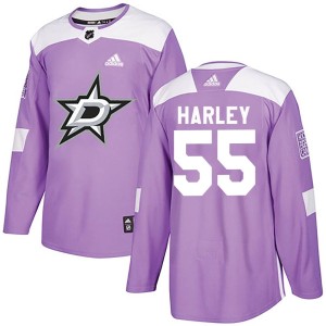 Thomas Harley Men's Adidas Dallas Stars Authentic Purple Fights Cancer Practice Jersey