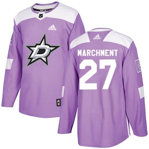 Mason Marchment Men's Adidas Dallas Stars Authentic Purple Fights Cancer Practice Jersey