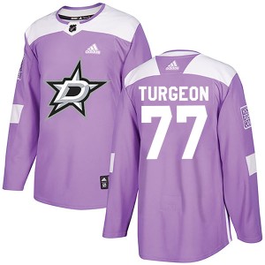 Pierre Turgeon Men's Adidas Dallas Stars Authentic Purple Fights Cancer Practice Jersey