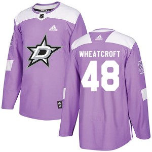 Chase Wheatcroft Men's Adidas Dallas Stars Authentic Purple Fights Cancer Practice Jersey