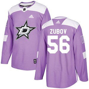 Sergei Zubov Men's Adidas Dallas Stars Authentic Purple Fights Cancer Practice Jersey