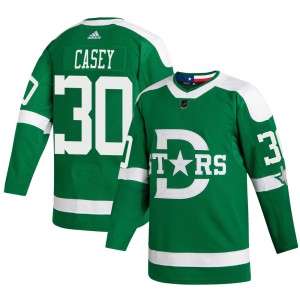 Jon Casey Men's Adidas Dallas Stars Authentic Green 2020 Winter Classic Jersey