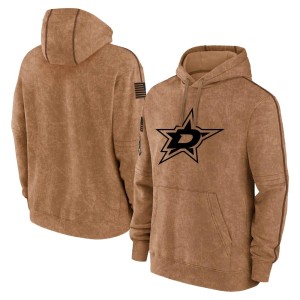 Youth Dallas Stars Brown 2023 Salute to Service Club Pullover Hoodie