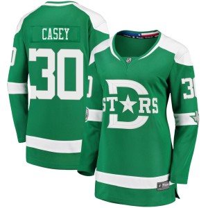 Jon Casey Women's Fanatics Branded Dallas Stars Breakaway Green 2020 Winter Classic Jersey