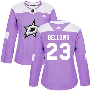 Brian Bellows Women's Adidas Dallas Stars Authentic Purple Fights Cancer Practice Jersey