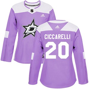 Dino Ciccarelli Women's Adidas Dallas Stars Authentic Purple Fights Cancer Practice Jersey