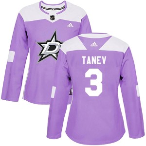 Chris Tanev Women's Adidas Dallas Stars Authentic Purple Fights Cancer Practice Jersey