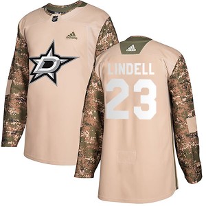 Esa Lindell Youth Adidas Dallas Stars Authentic Camo Veterans Day Practice Jersey