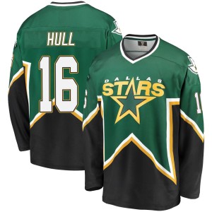 Brett Hull Youth Fanatics Branded Dallas Stars Premier Green/Black Breakaway Kelly Heritage Jersey