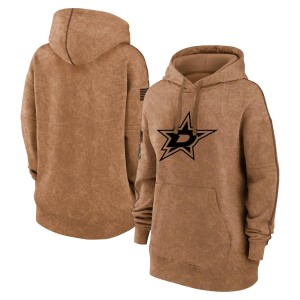 Women's Dallas Stars Brown 2023 Salute to Service Pullover Hoodie