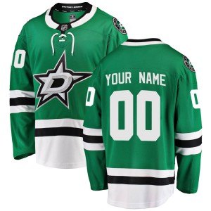 Custom Youth Fanatics Branded Dallas Stars Breakaway Green Custom Home Jersey
