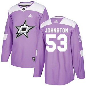 Wyatt Johnston Youth Adidas Dallas Stars Authentic Purple Fights Cancer Practice Jersey