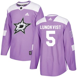 Nils Lundkvist Youth Adidas Dallas Stars Authentic Purple Fights Cancer Practice Jersey
