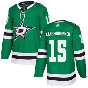 Jamie Langenbrunner Men's Adidas Dallas Stars Authentic Green Home Jersey