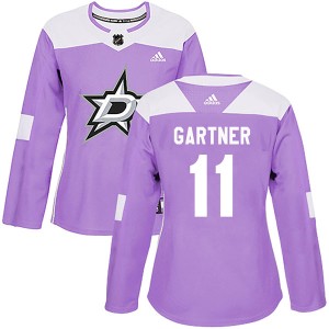 Mike Gartner Women's Adidas Dallas Stars Authentic Purple Fights Cancer Practice Jersey