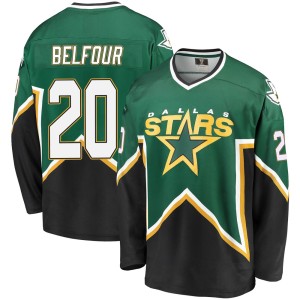 Ed Belfour Youth Fanatics Branded Dallas Stars Premier Green/Black Breakaway Kelly Heritage Jersey