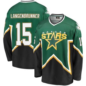 Jamie Langenbrunner Youth Fanatics Branded Dallas Stars Premier Green/Black Breakaway Kelly Heritage Jersey