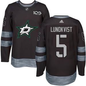Nils Lundkvist Youth Dallas Stars Authentic Black 1917-2017 100th Anniversary Jersey
