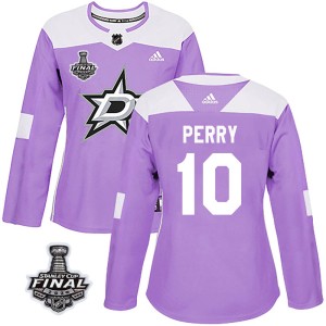 Corey Perry Women's Adidas Dallas Stars Authentic Purple Fights Cancer Practice 2020 Stanley Cup Final Bound Jersey